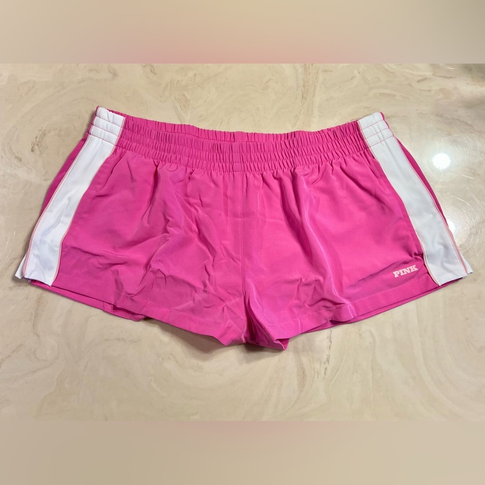 PINK VICTORIA’S SECRET Tech Woven Retro Athletic Shorts Pink Gossip LARGE